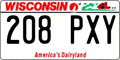 WI license plate 208PXY