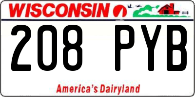 WI license plate 208PYB