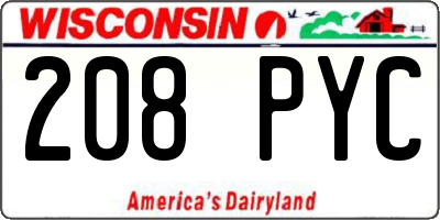 WI license plate 208PYC