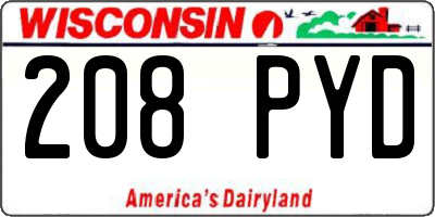 WI license plate 208PYD