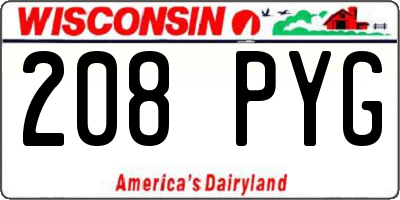 WI license plate 208PYG