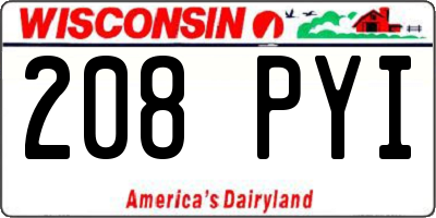 WI license plate 208PYI