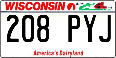 WI license plate 208PYJ