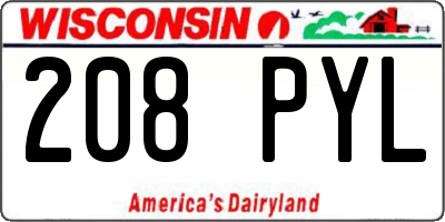 WI license plate 208PYL