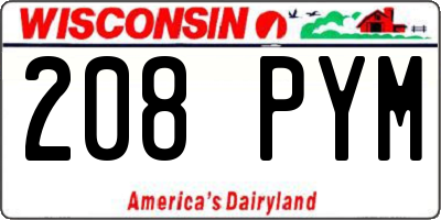 WI license plate 208PYM
