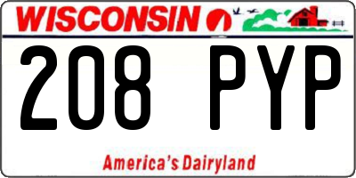 WI license plate 208PYP