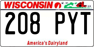 WI license plate 208PYT