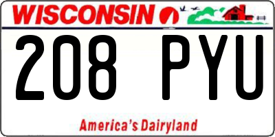 WI license plate 208PYU