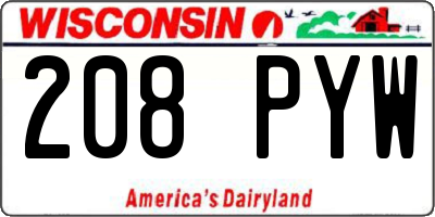 WI license plate 208PYW