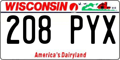 WI license plate 208PYX