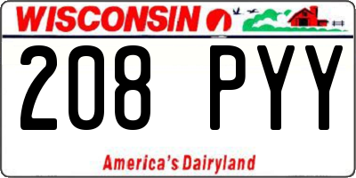 WI license plate 208PYY
