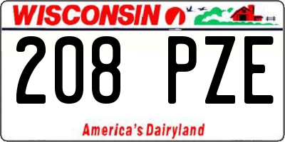 WI license plate 208PZE