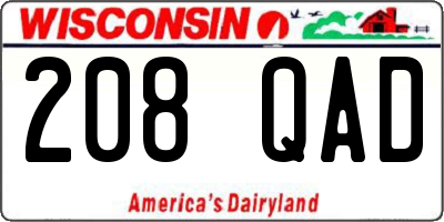 WI license plate 208QAD