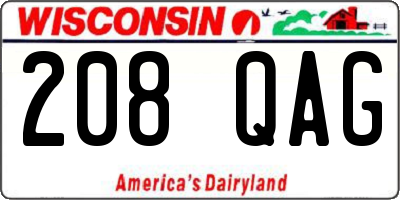 WI license plate 208QAG