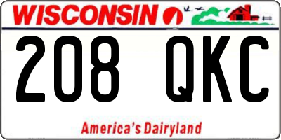 WI license plate 208QKC