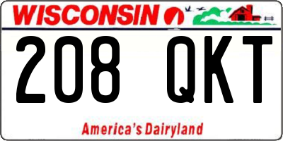 WI license plate 208QKT