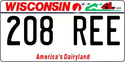 WI license plate 208REE