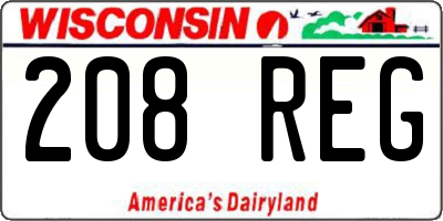 WI license plate 208REG