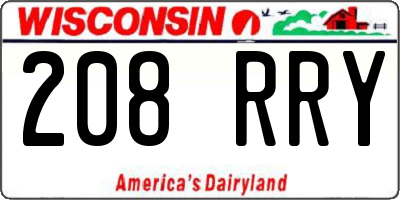 WI license plate 208RRY