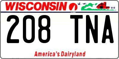 WI license plate 208TNA