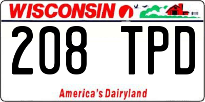 WI license plate 208TPD