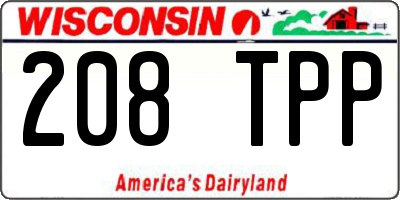 WI license plate 208TPP