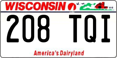 WI license plate 208TQI
