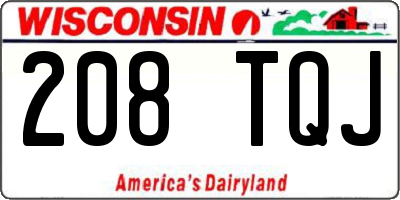 WI license plate 208TQJ
