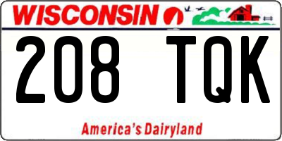 WI license plate 208TQK