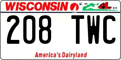 WI license plate 208TWC