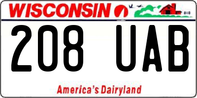WI license plate 208UAB