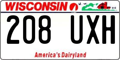 WI license plate 208UXH