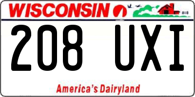 WI license plate 208UXI