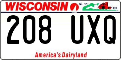 WI license plate 208UXQ