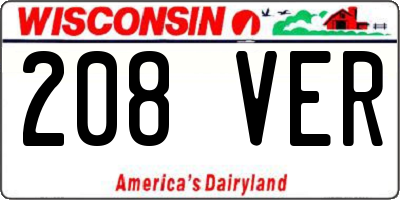 WI license plate 208VER