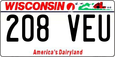 WI license plate 208VEU