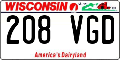WI license plate 208VGD