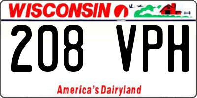 WI license plate 208VPH