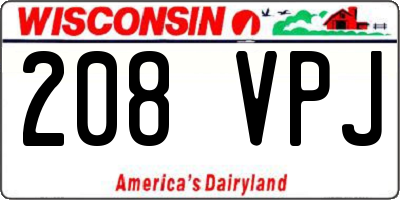 WI license plate 208VPJ