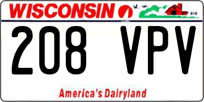 WI license plate 208VPV
