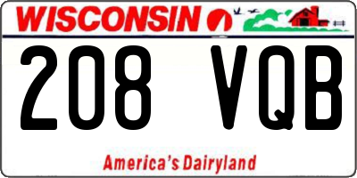 WI license plate 208VQB