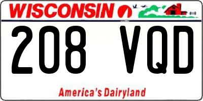WI license plate 208VQD