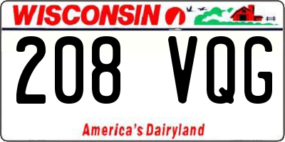 WI license plate 208VQG