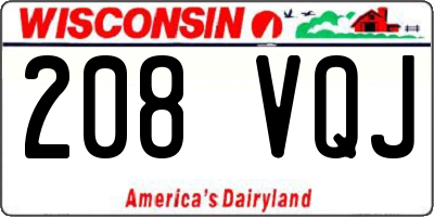 WI license plate 208VQJ