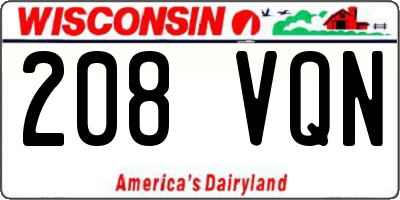 WI license plate 208VQN