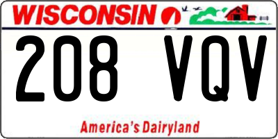 WI license plate 208VQV