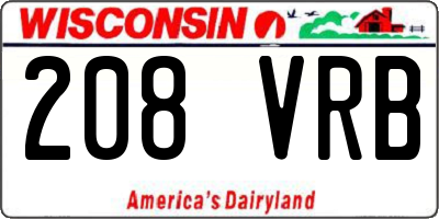 WI license plate 208VRB