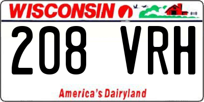 WI license plate 208VRH