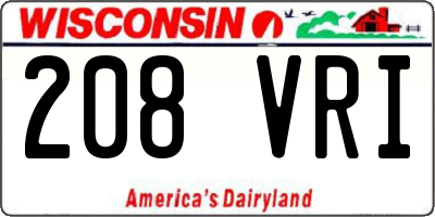 WI license plate 208VRI