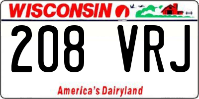 WI license plate 208VRJ